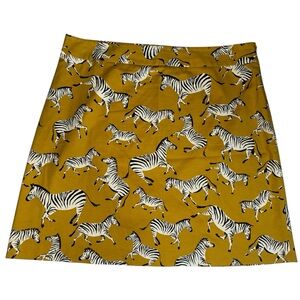Ann Taylor ZEBRA Print Mustard Yellow Pencil Skirt 16 Safari
